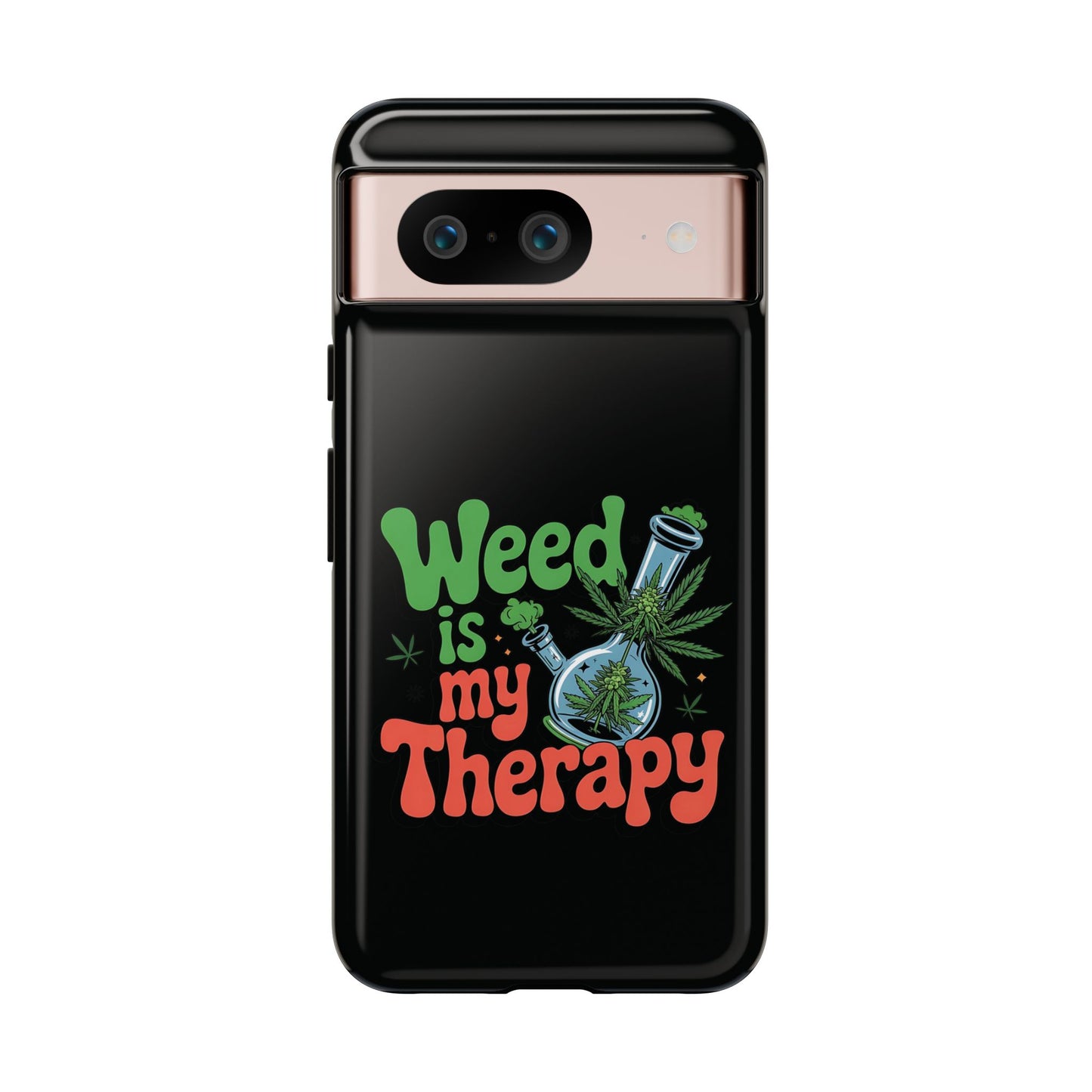 Phone Case — "Weed Is My Therapy" Retro Cannabis Design