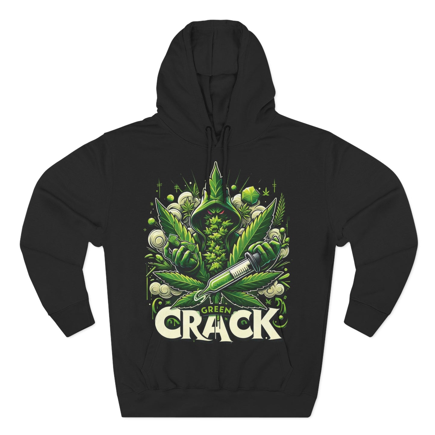 Green Crack Three-Panel Fleece Hoodie