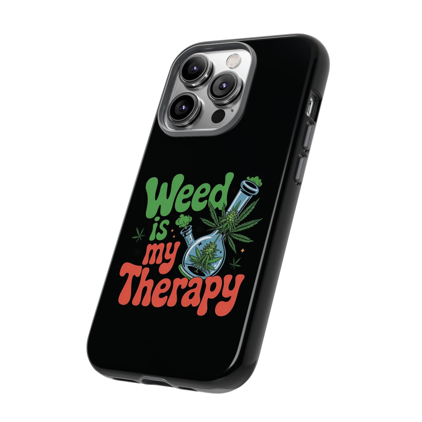 Phone Case — "Weed Is My Therapy" Retro Cannabis Design