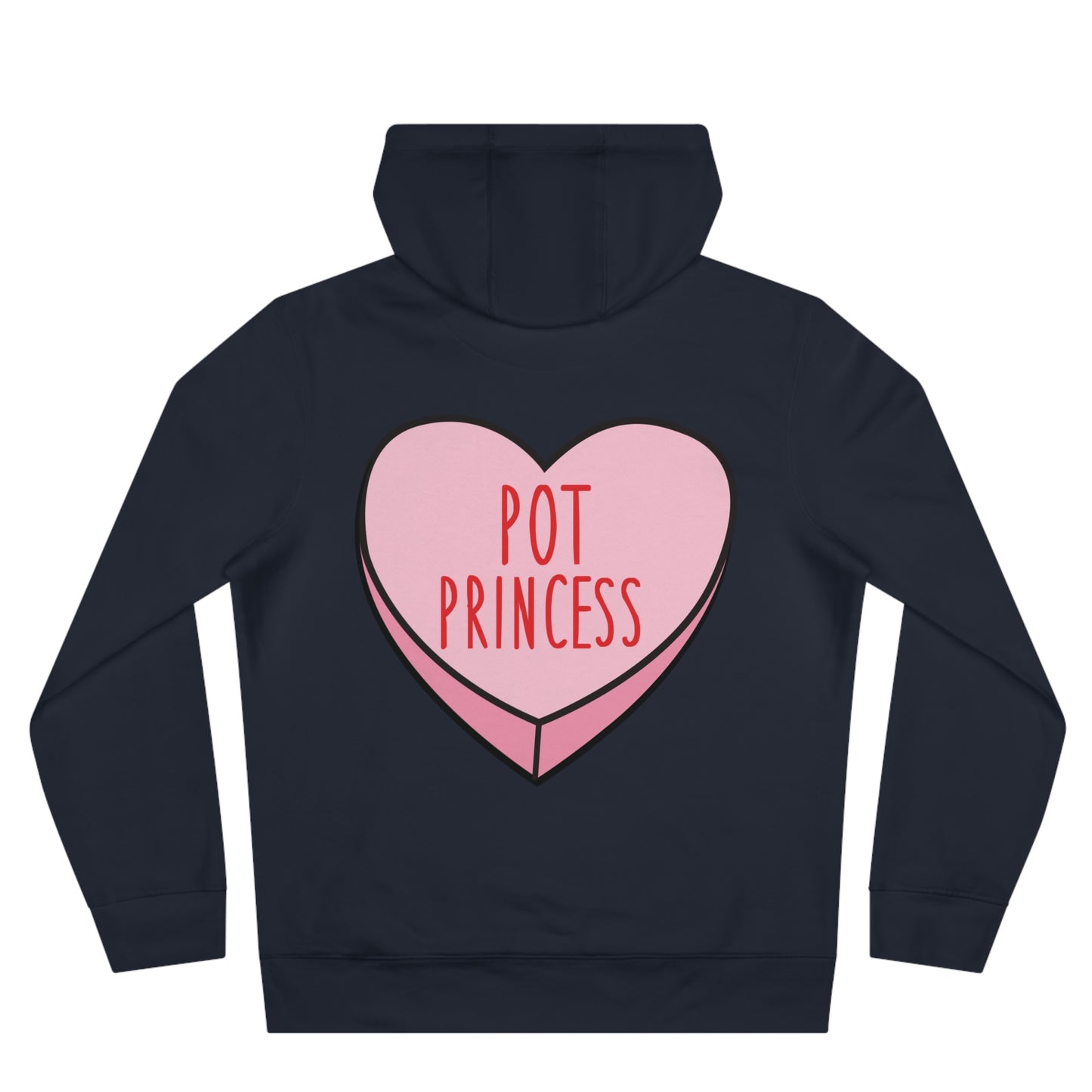 High Vibes Pot Princess Hoodie – Cute Pink Heart 420 Graphic Hooded Sweatshirt