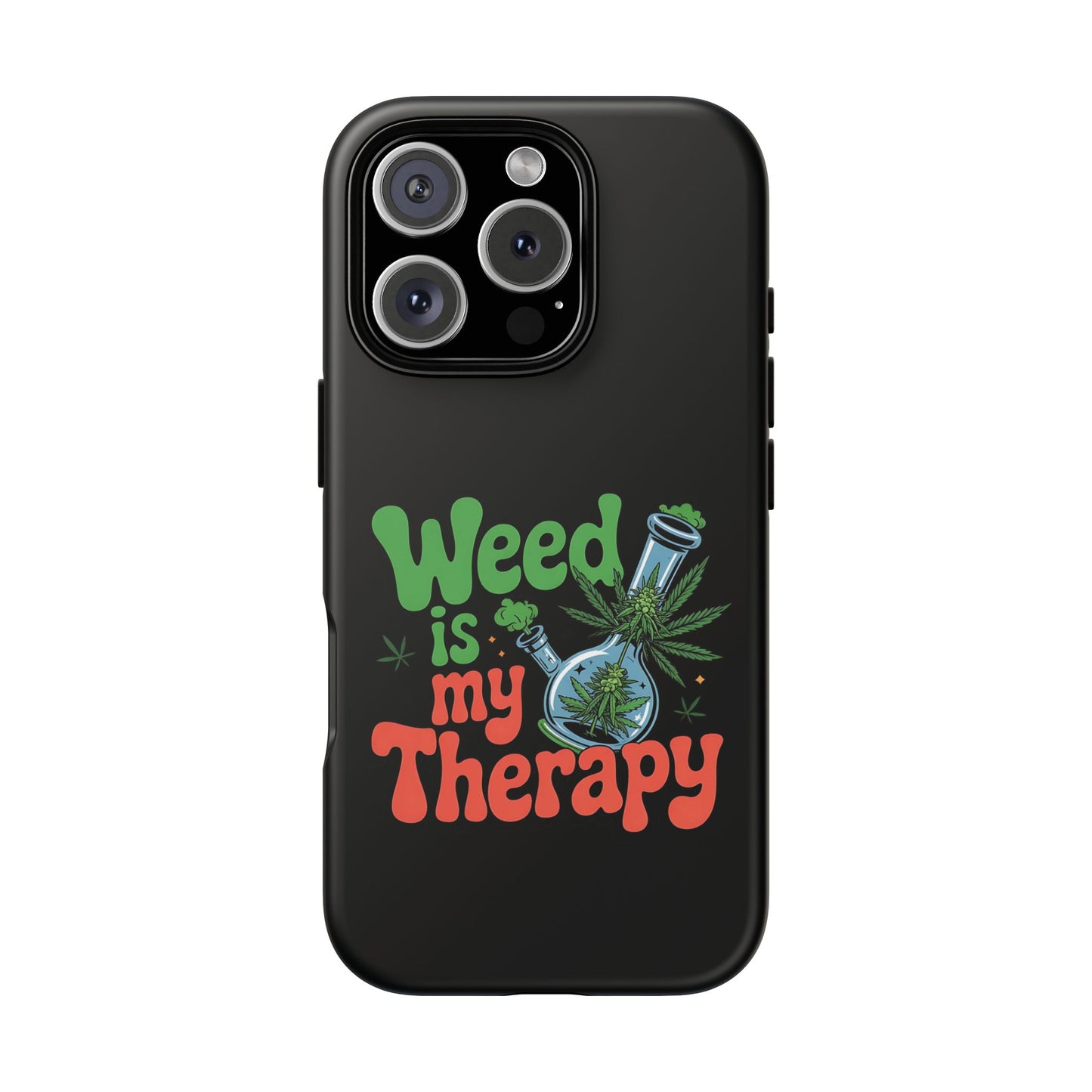 Phone Case — "Weed Is My Therapy" Retro Cannabis Design