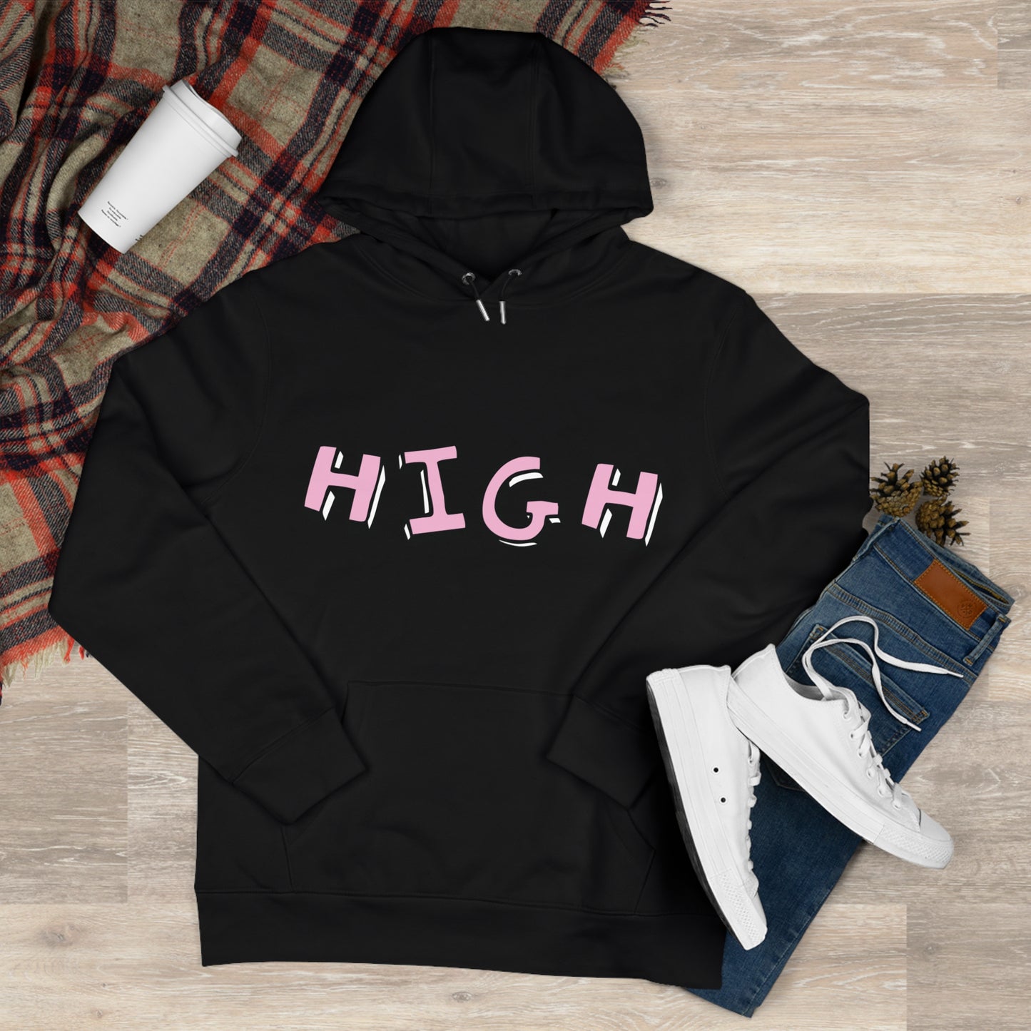 420 Hoodie — "HIGH" Front & "It's 4:20 Baby" Back Graphic Pullover