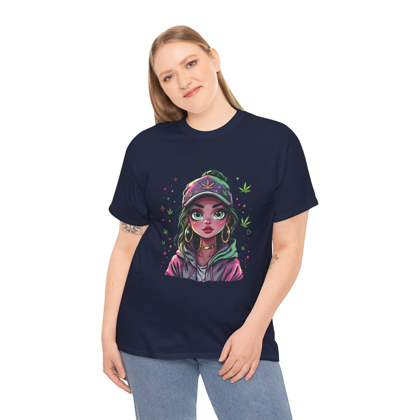 Weed Girl Graphic Tee — Cute Stoned Girl Illustration T-Shirt