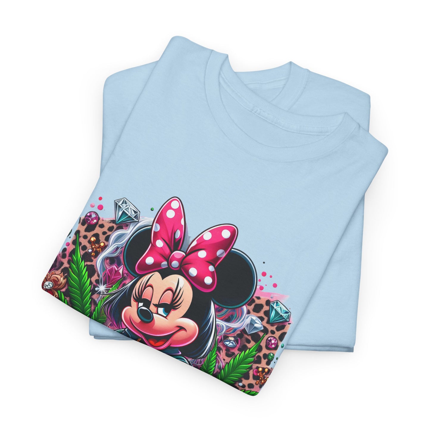Minnie Mouse Floral Gem Tee — Cute Cartoon 420 Graphic T-Shirt