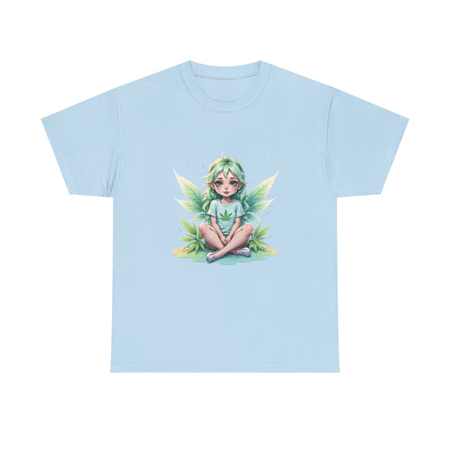Fairy 420 Girl Graphic Tee — Cute Green Forest Sprite T‑Shirt