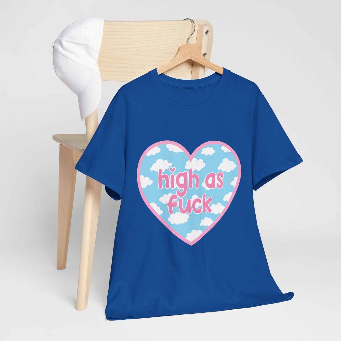 High as F*** Heart Tee — Cute Pastel Cloud Graphic T-Shirt
