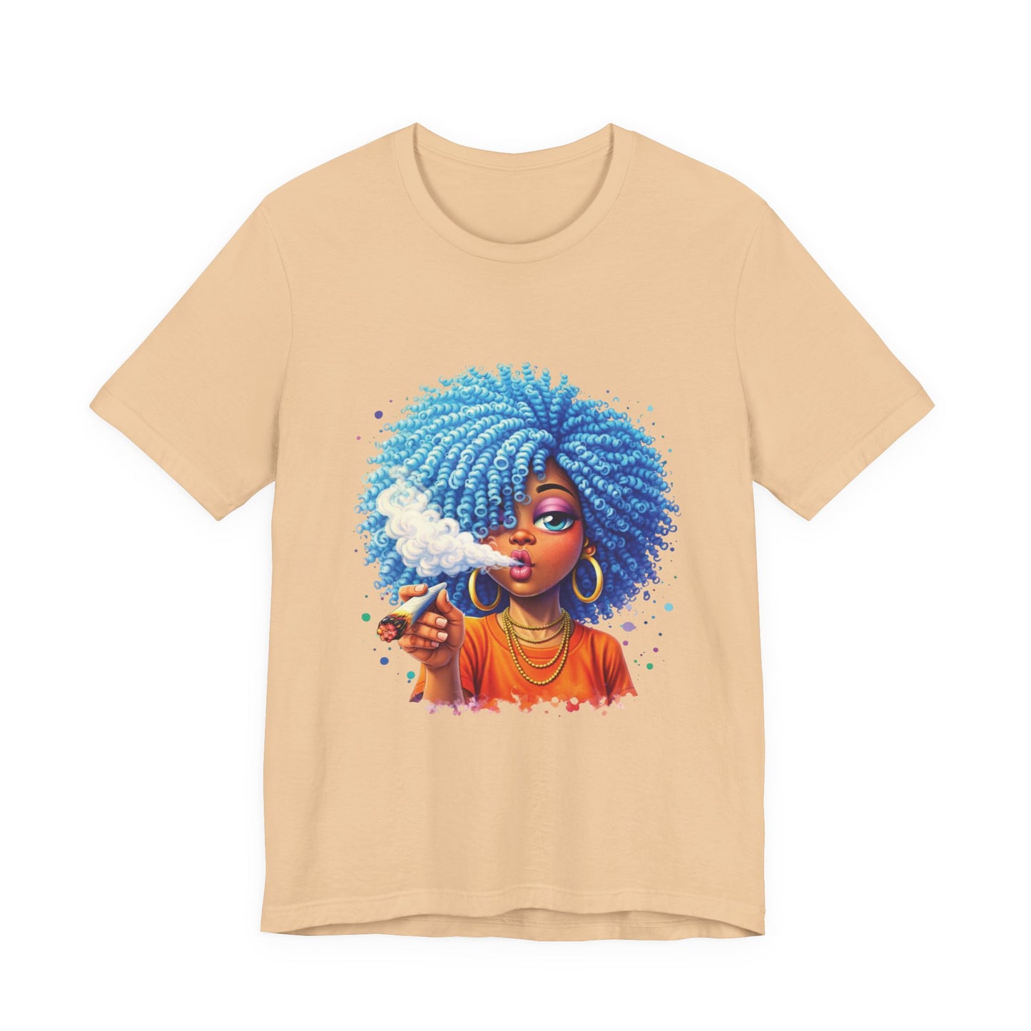Afro Puff Vibes T-Shirt — Cool Blue Hair Graphic Tee