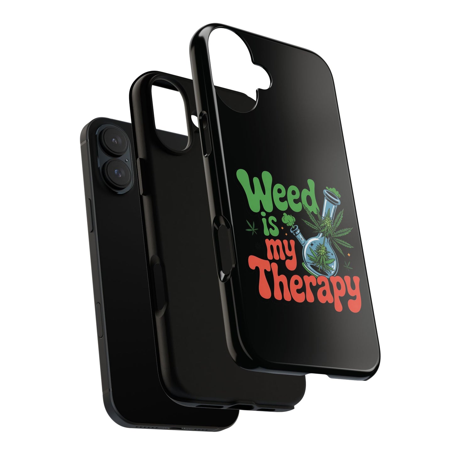 Phone Case — "Weed Is My Therapy" Retro Cannabis Design