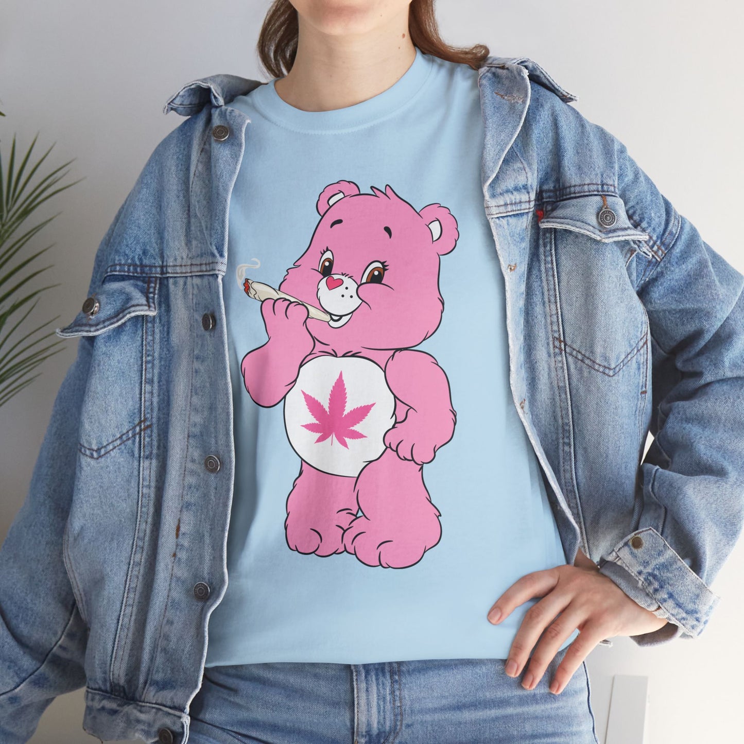 Pink 420 Bear T‑Shirt — Cute Stoner Graphic Tee