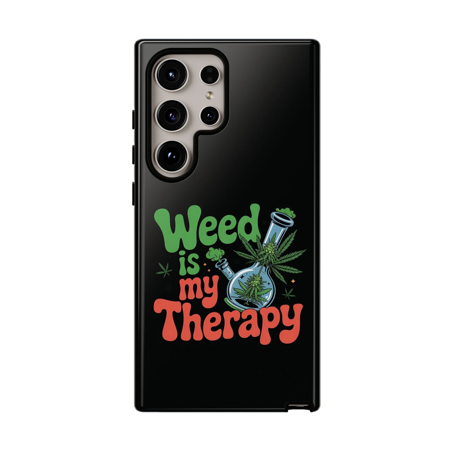 Phone Case — "Weed Is My Therapy" Retro Cannabis Design