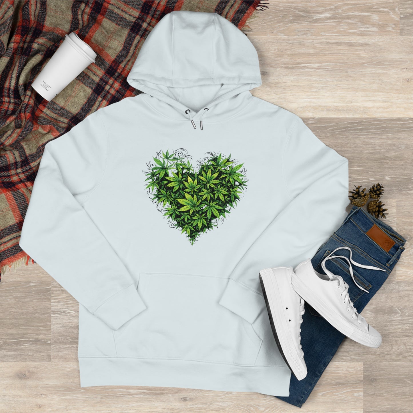Green Heart Hoodie — 'Take the High Road' Green Heart Leaf Hoodie