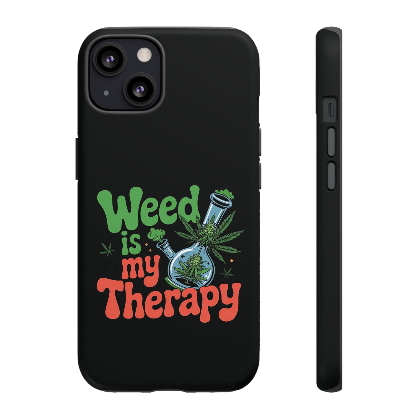 Phone Case — "Weed Is My Therapy" Retro Cannabis Design