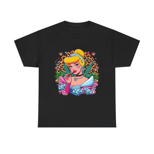 Cinderella Retro Pinup Tee — "Look Like Barbie, Smoke Like Marley" Graphic T‑Shirt
