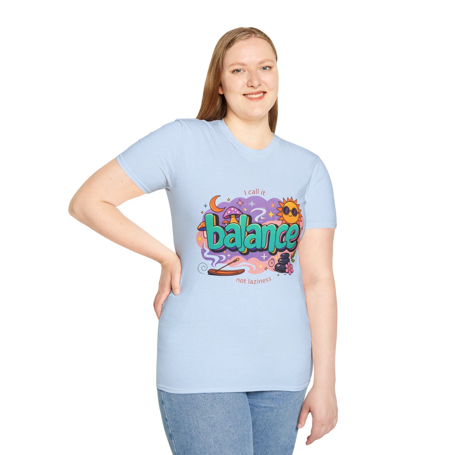 Balance Graphic T-Shirt — "It’s Self-Care Not Laziness" Relaxation Vibe