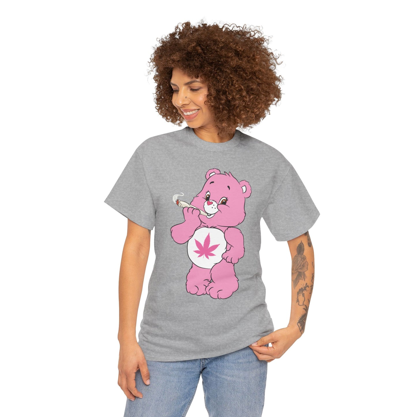 Pink 420 Bear T‑Shirt — Cute Stoner Graphic Tee