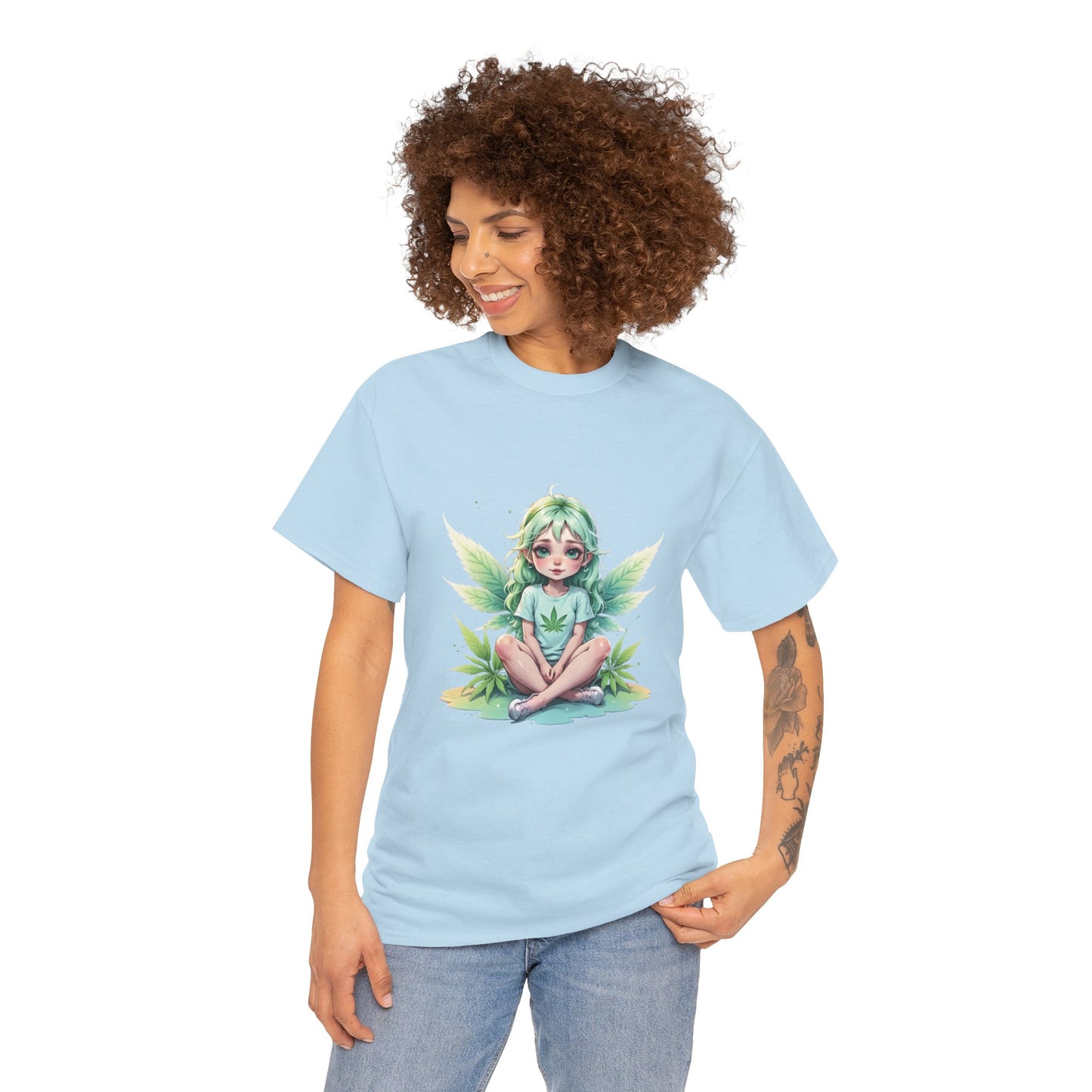 Fairy 420 Girl Graphic Tee — Cute Green Forest Sprite T‑Shirt