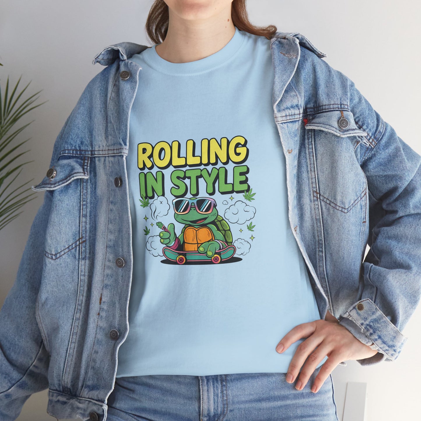 Rolling in Style Turtle T-Shirt — Cute Cartoon Turtle Graphic Tee