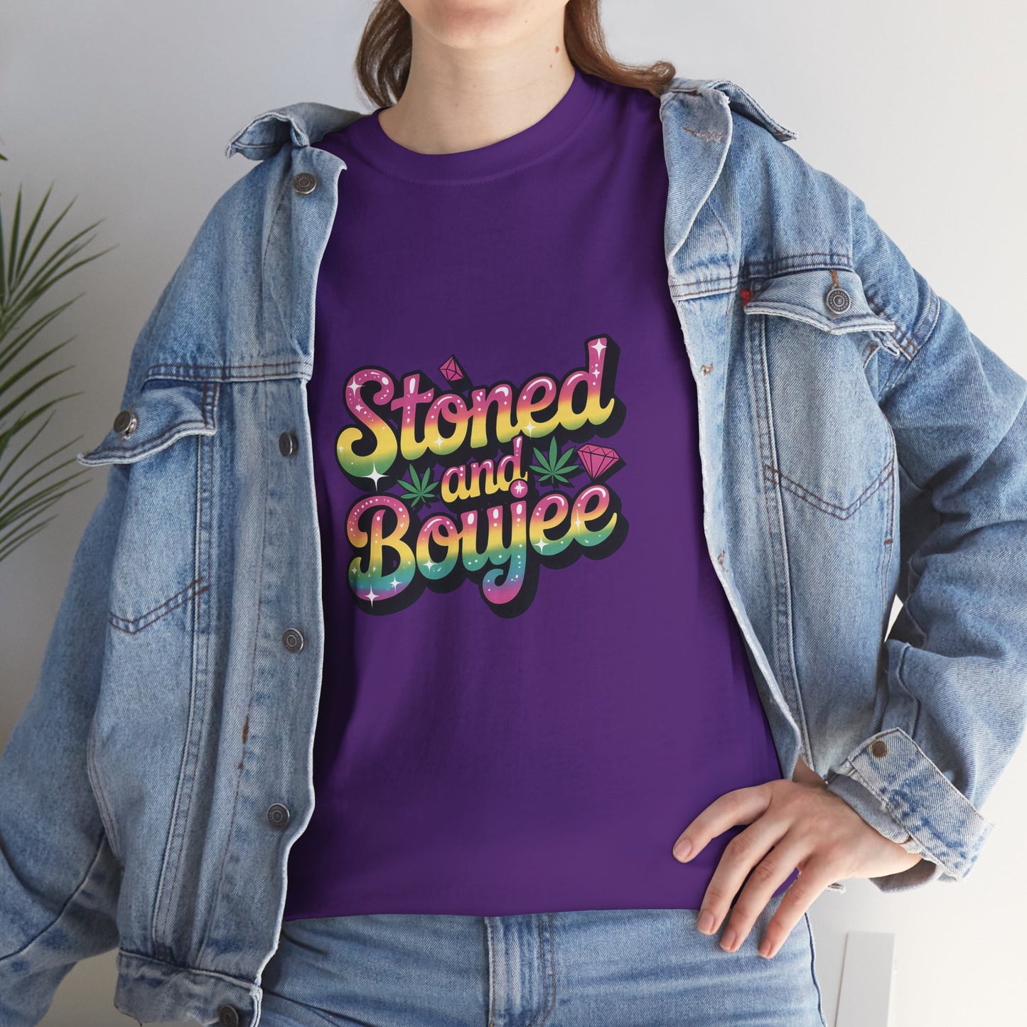 T-Shirt — "Stoned and Boujee" Colorful Retro Graphic Tee