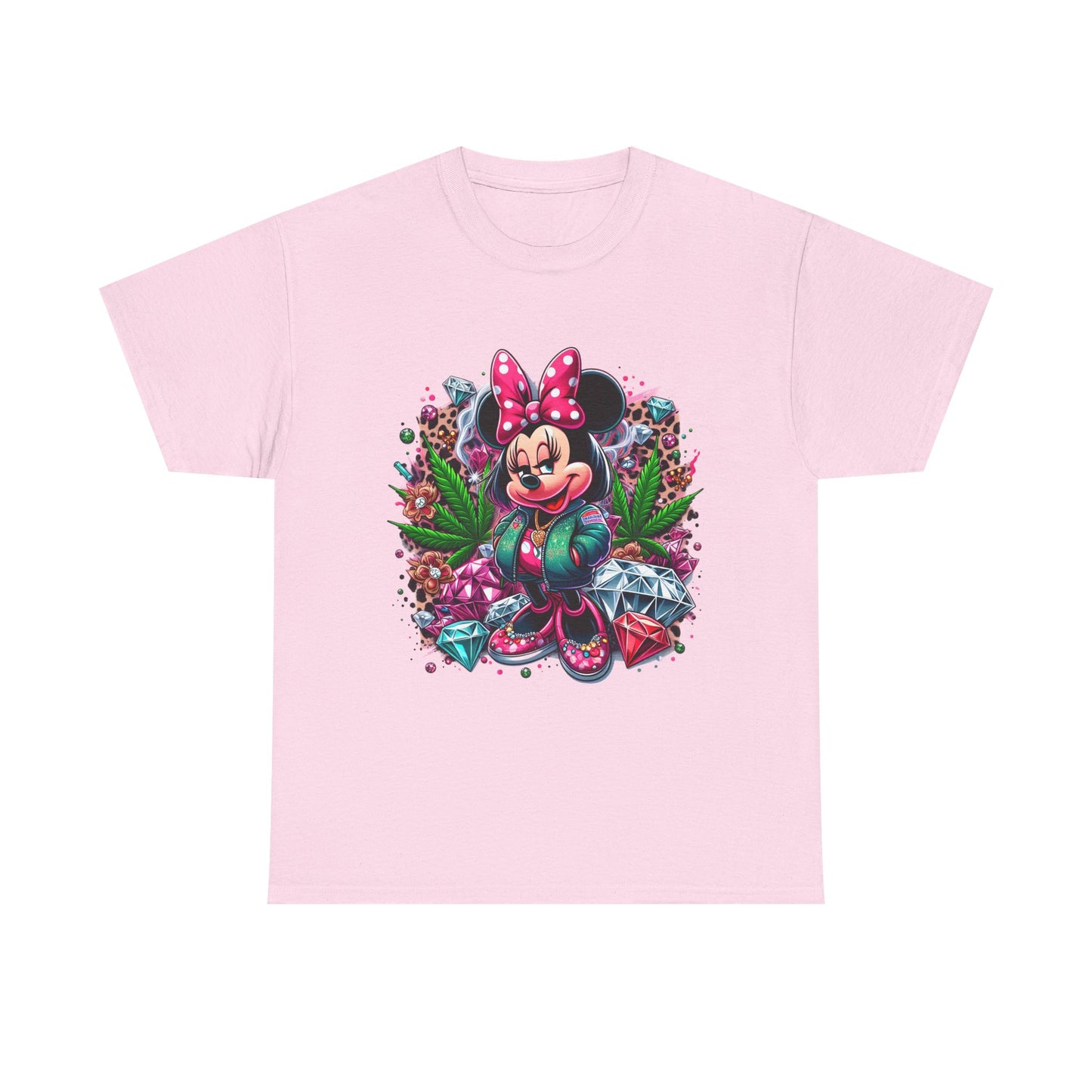 Minnie Mouse Floral Gem Tee — Cute Cartoon 420 Graphic T-Shirt