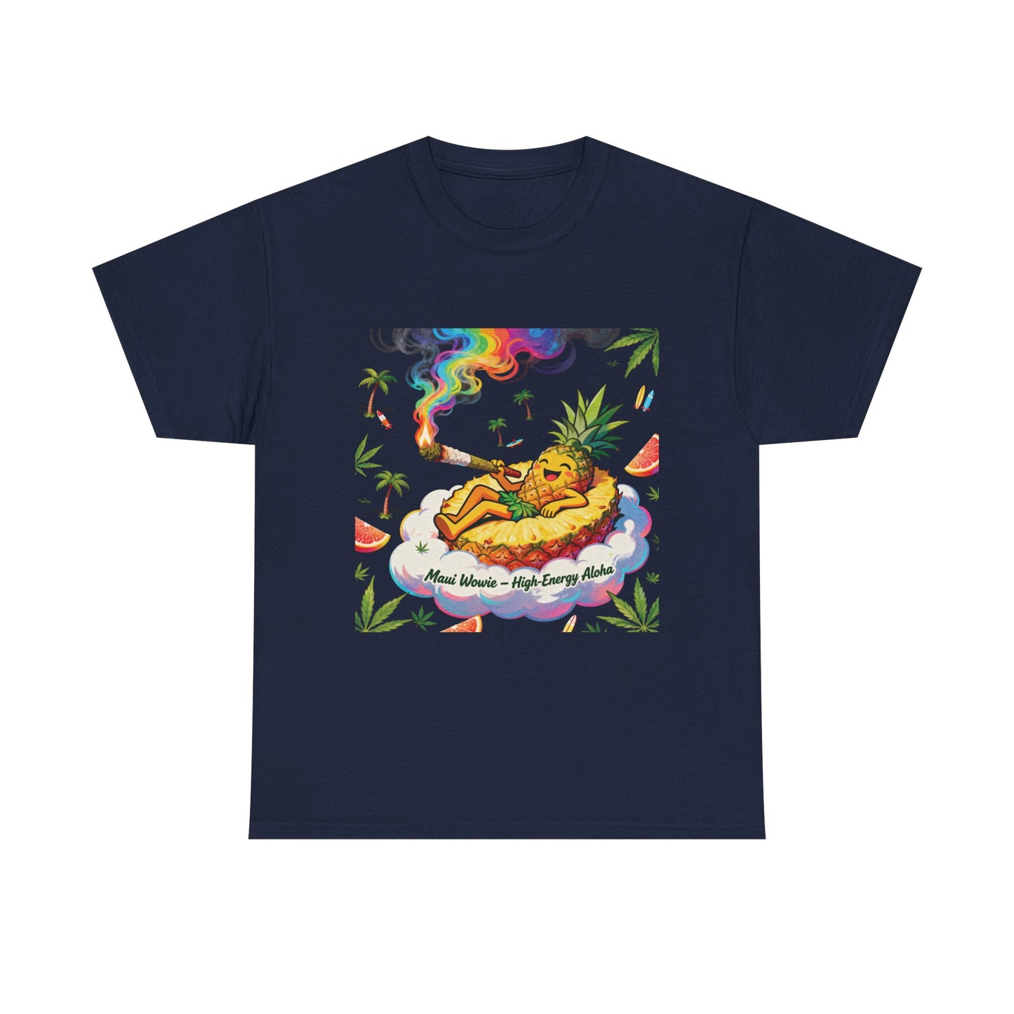 Pineapple Chill T‑Shirt — 'Good Vibes, High Times' Psychedelic Tropical Tee