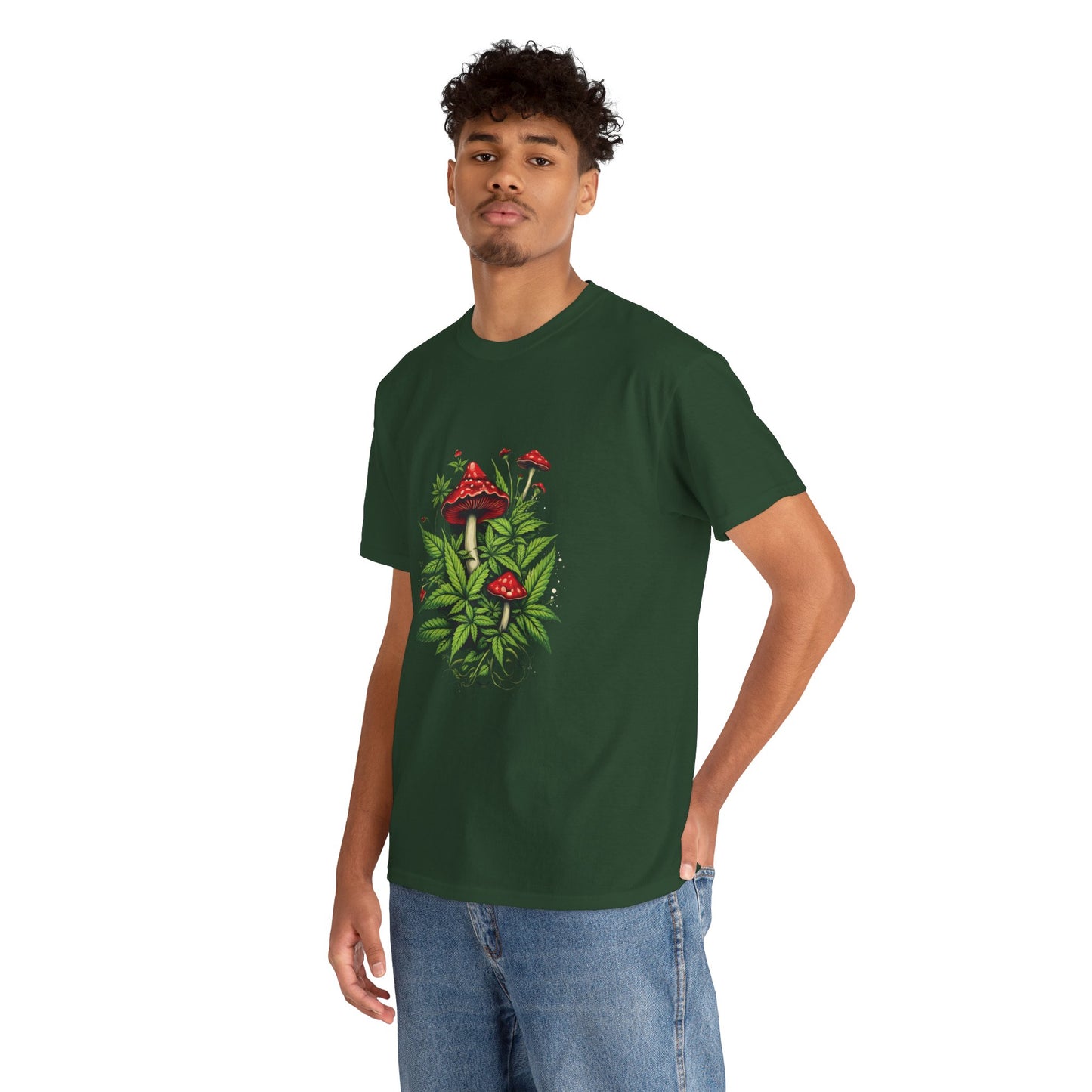 Mushroom Garden T-Shirt — Red Toadstool Botanical Tee