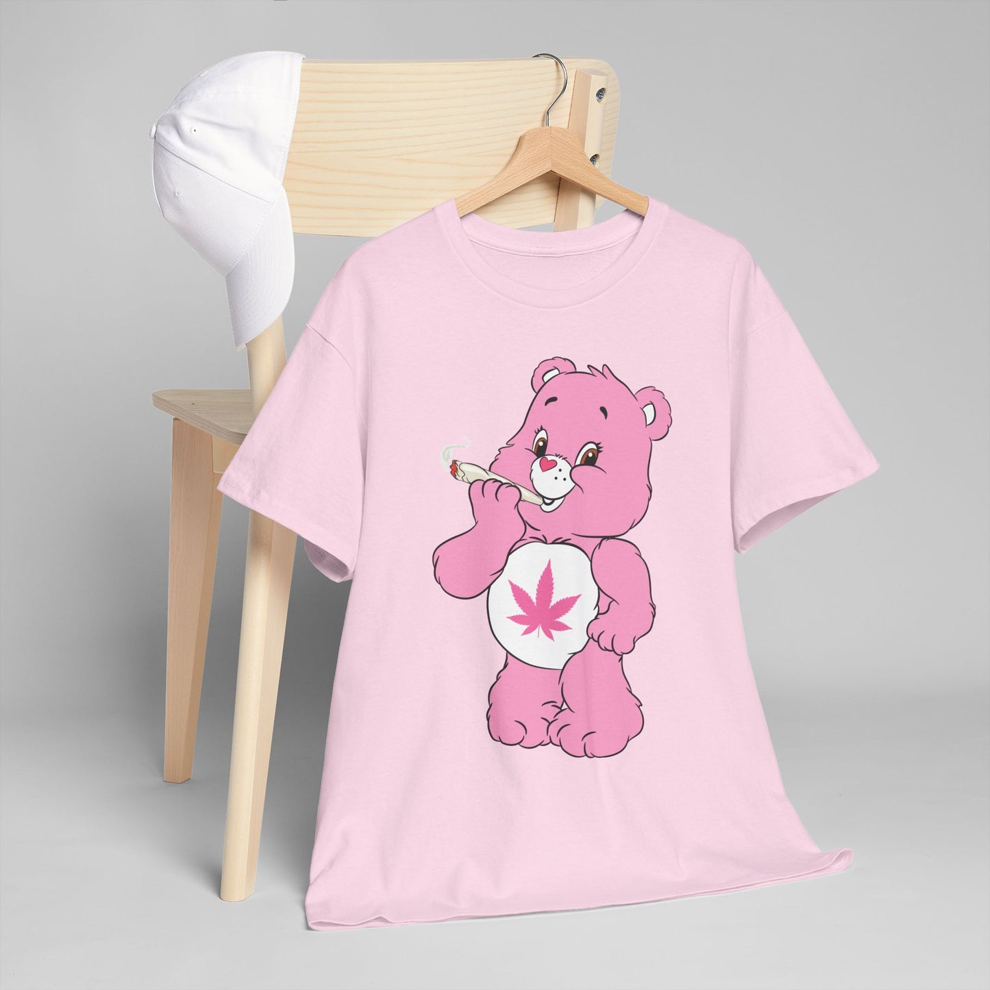 Pink 420 Bear T‑Shirt — Cute Stoner Graphic Tee