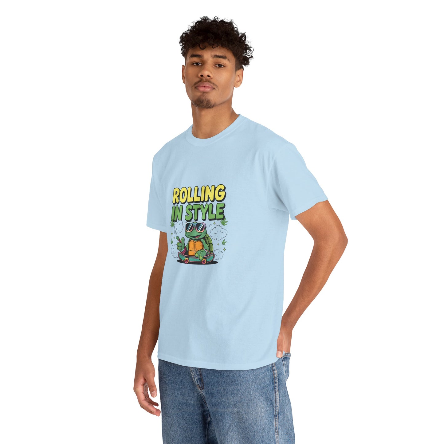 Rolling in Style Turtle T-Shirt — Cute Cartoon Turtle Graphic Tee
