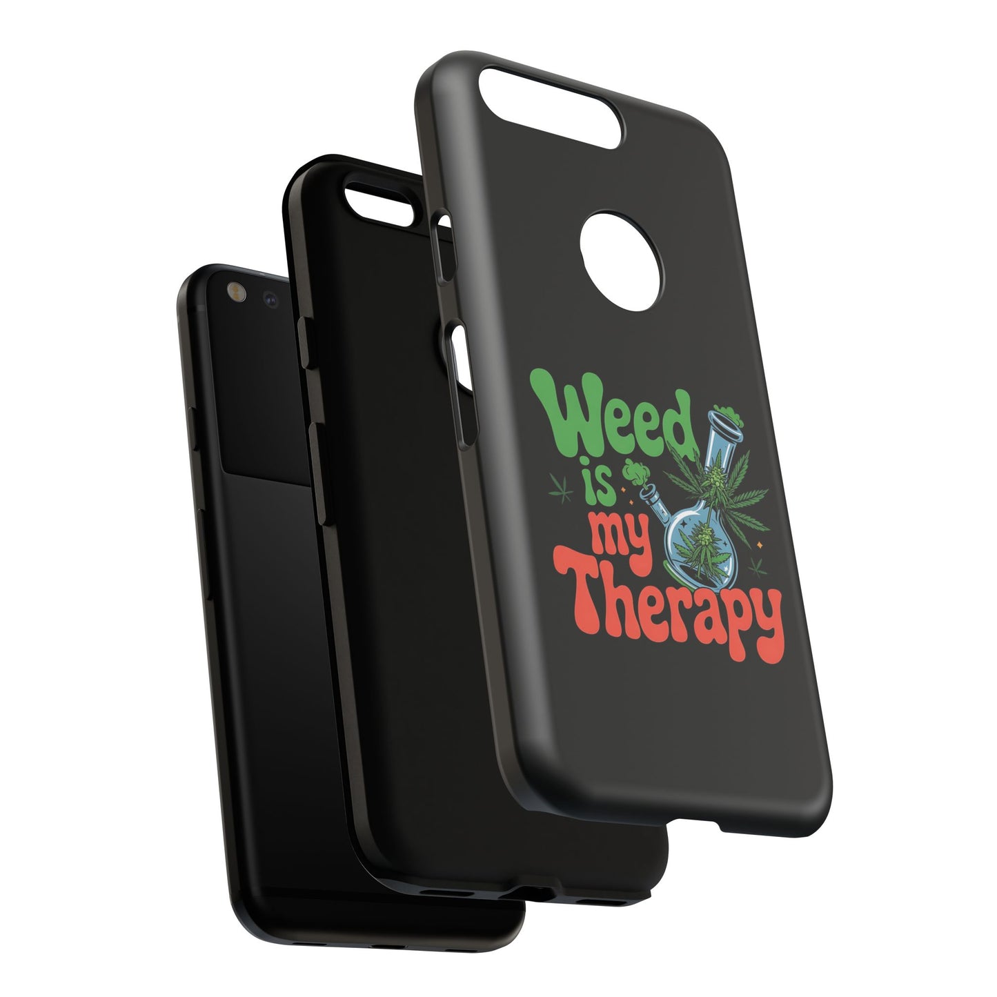 Phone Case — "Weed Is My Therapy" Retro Cannabis Design
