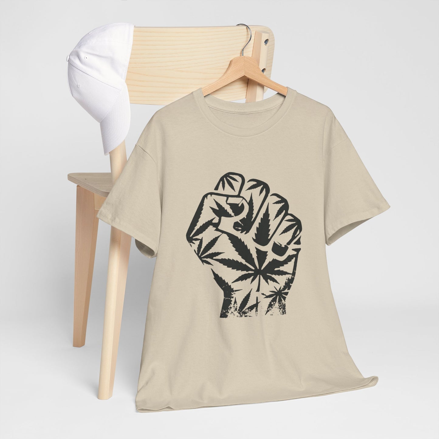 420 Fist T-Shirt — Green Leaf Power Tee