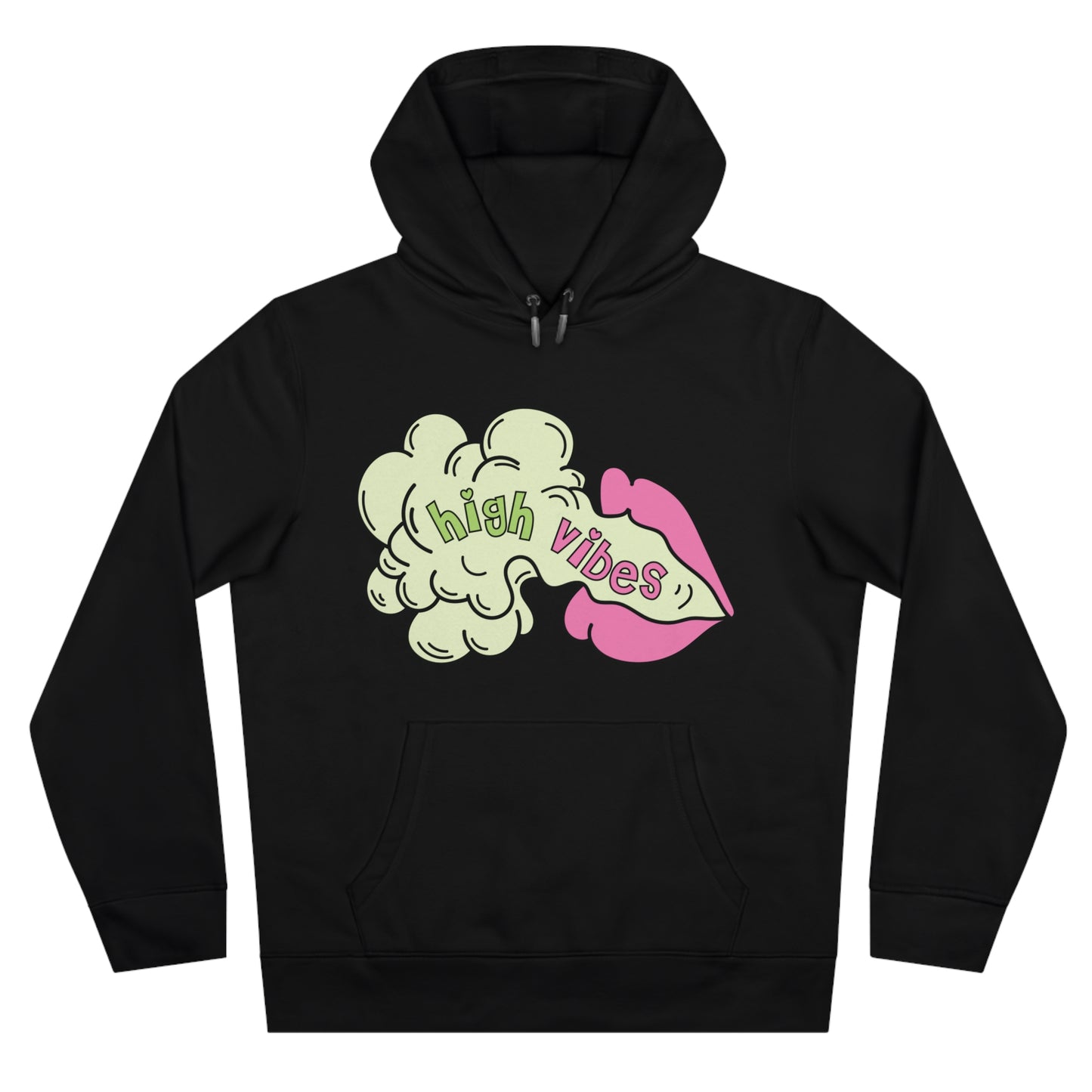 High Vibes Pot Princess Hoodie – Cute Pink Heart 420 Graphic Hooded Sweatshirt
