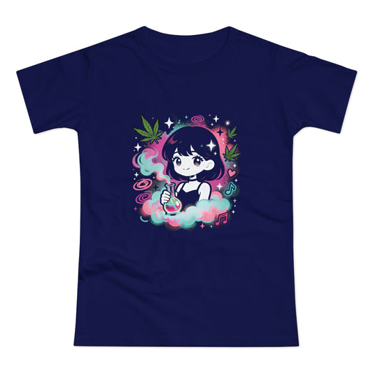 Anime Girl Puff Graphic T-Shirt — Cute 420 Vapor Aesthetic Tee