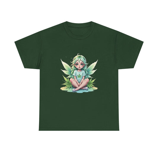 Fairy 420 Girl Graphic Tee — Cute Green Forest Sprite T‑Shirt