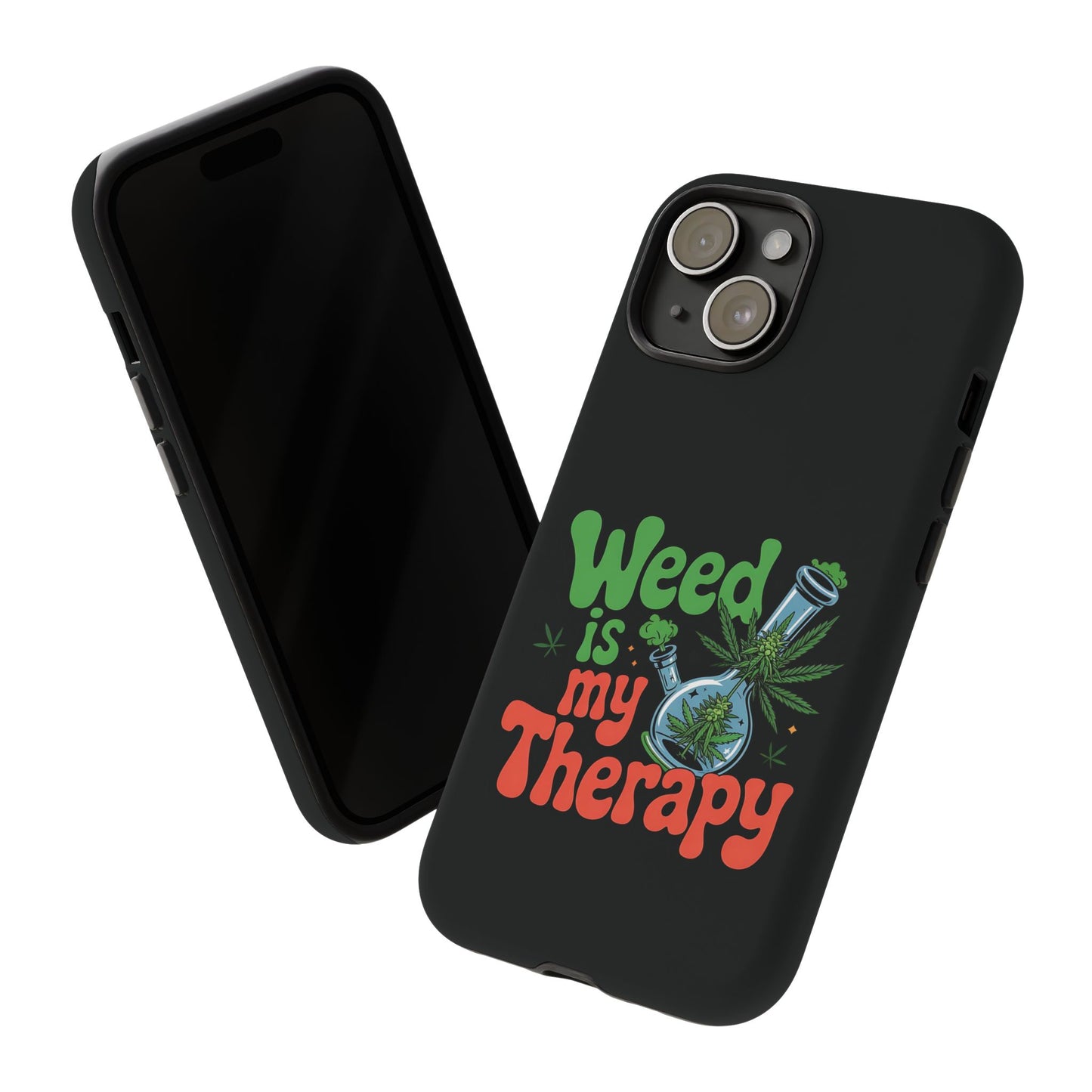 Phone Case — "Weed Is My Therapy" Retro Cannabis Design