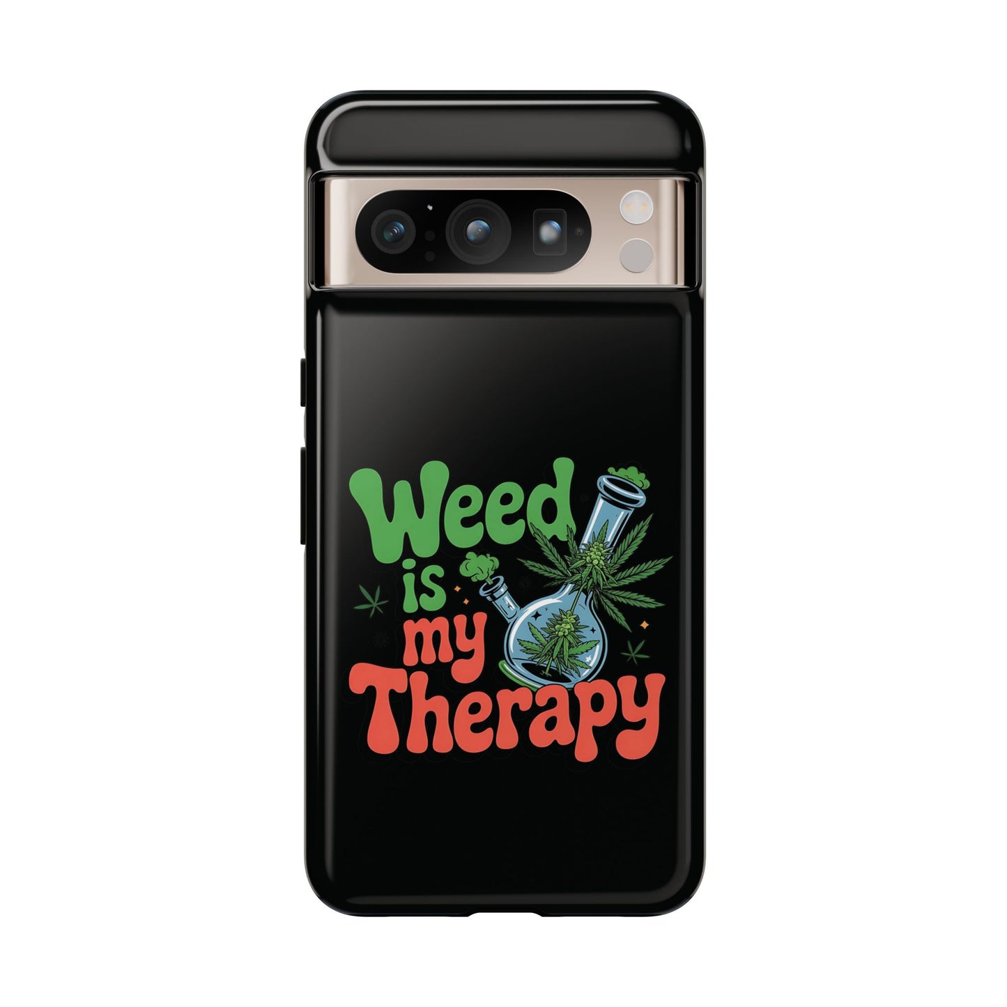 Phone Case — "Weed Is My Therapy" Retro Cannabis Design