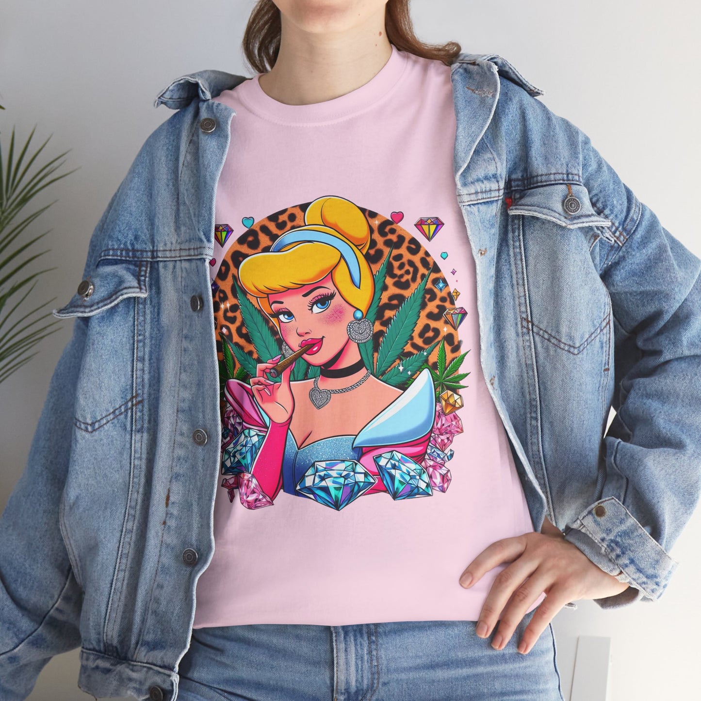 Cinderella Retro Pinup Tee — "Look Like Barbie, Smoke Like Marley" Graphic T‑Shirt