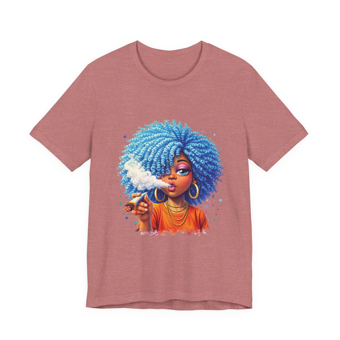 Afro Puff Vibes T-Shirt — Cool Blue Hair Graphic Tee