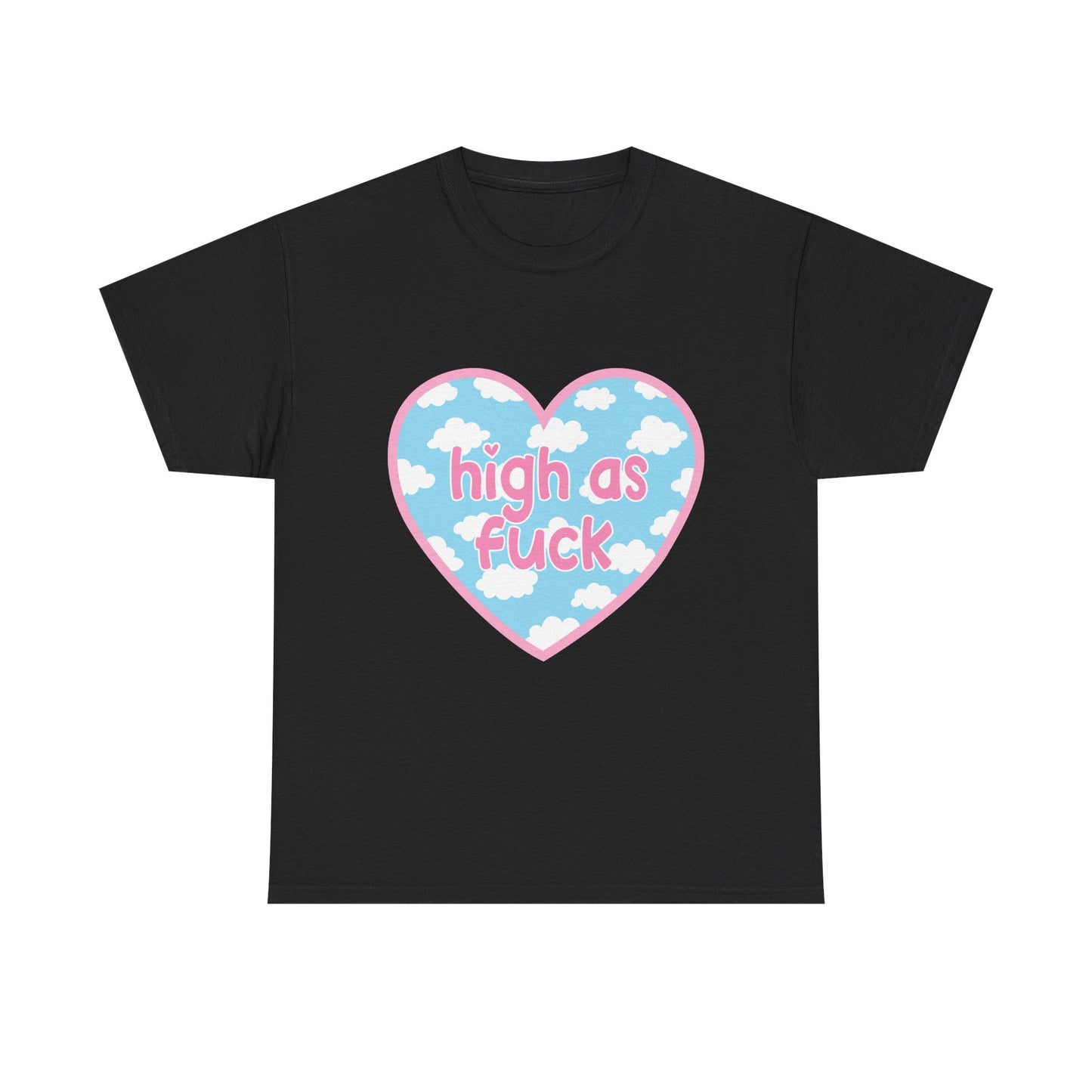 High as F*** Heart Tee — Cute Pastel Cloud Graphic T-Shirt