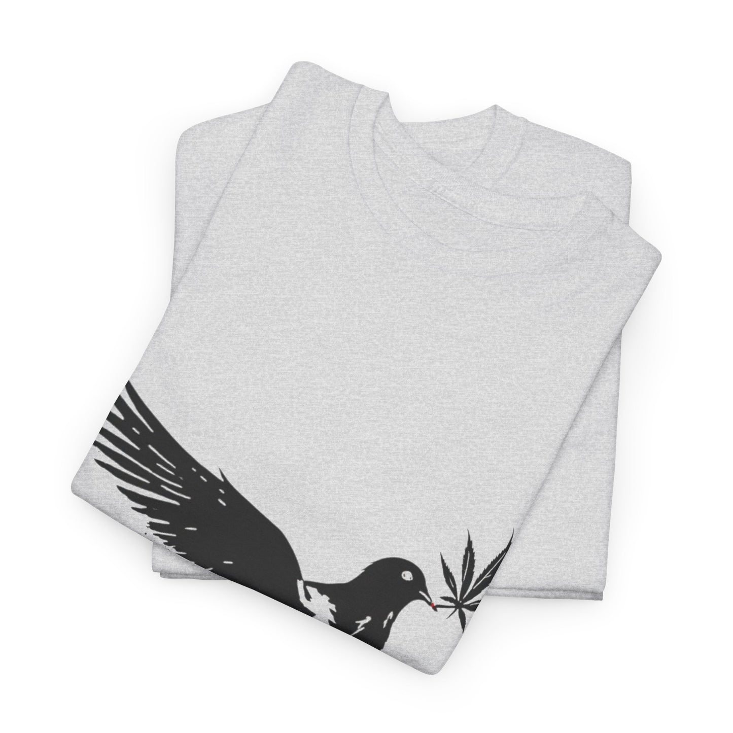 Dove with Weed Leaf Tee — Peace Dove Graphic T-Shirt