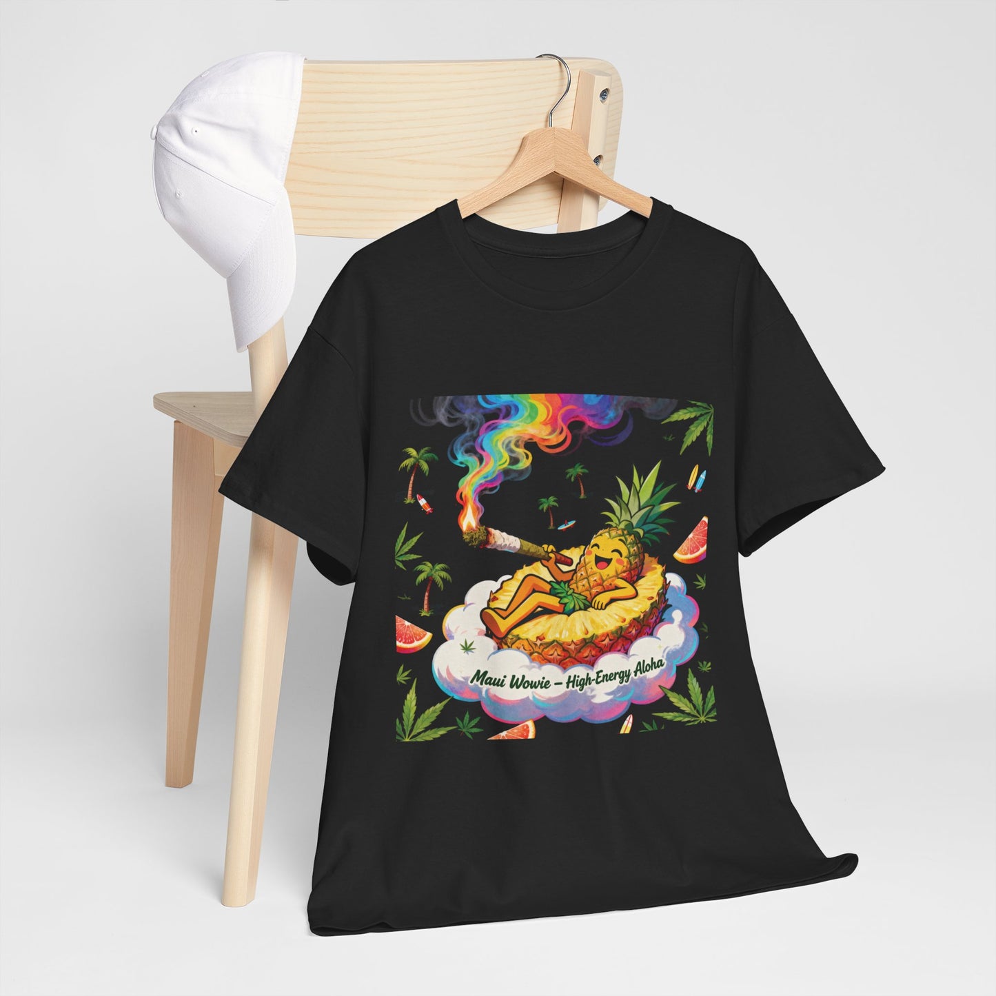 Pineapple Chill T‑Shirt — 'Good Vibes, High Times' Psychedelic Tropical Tee