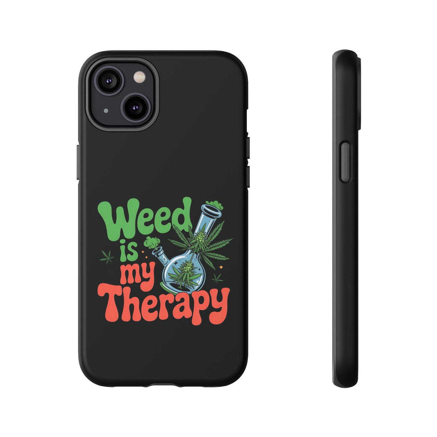 Phone Case — "Weed Is My Therapy" Retro Cannabis Design