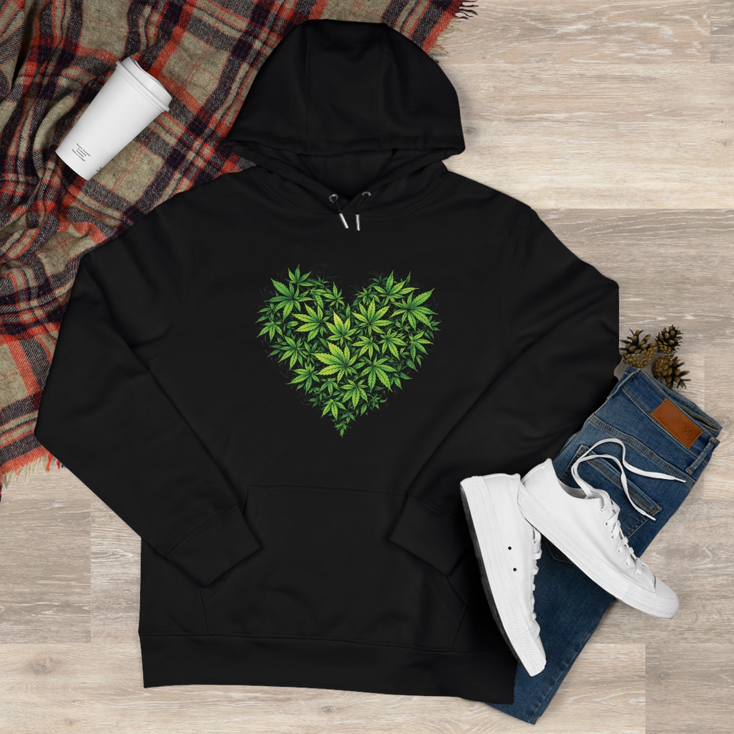 Green Heart Hoodie — 'Take the High Road' Green Heart Leaf Hoodie