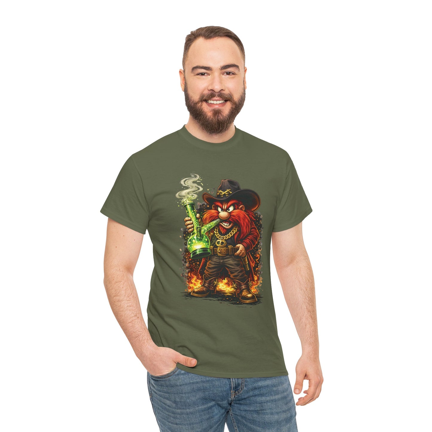 Viking Alchemist Graphic Tee — Fiery Dwarf with Potion