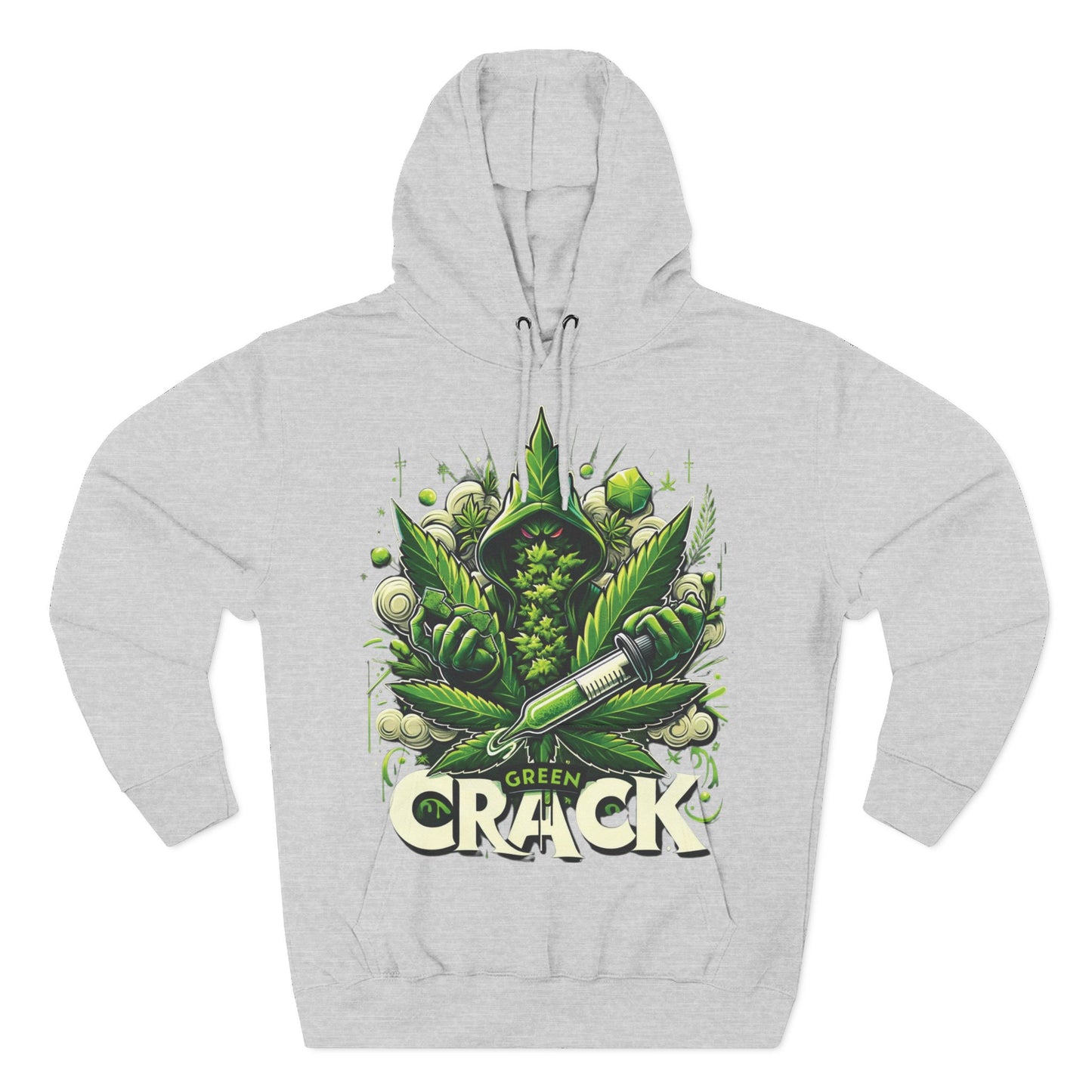 Green Crack Three-Panel Fleece Hoodie