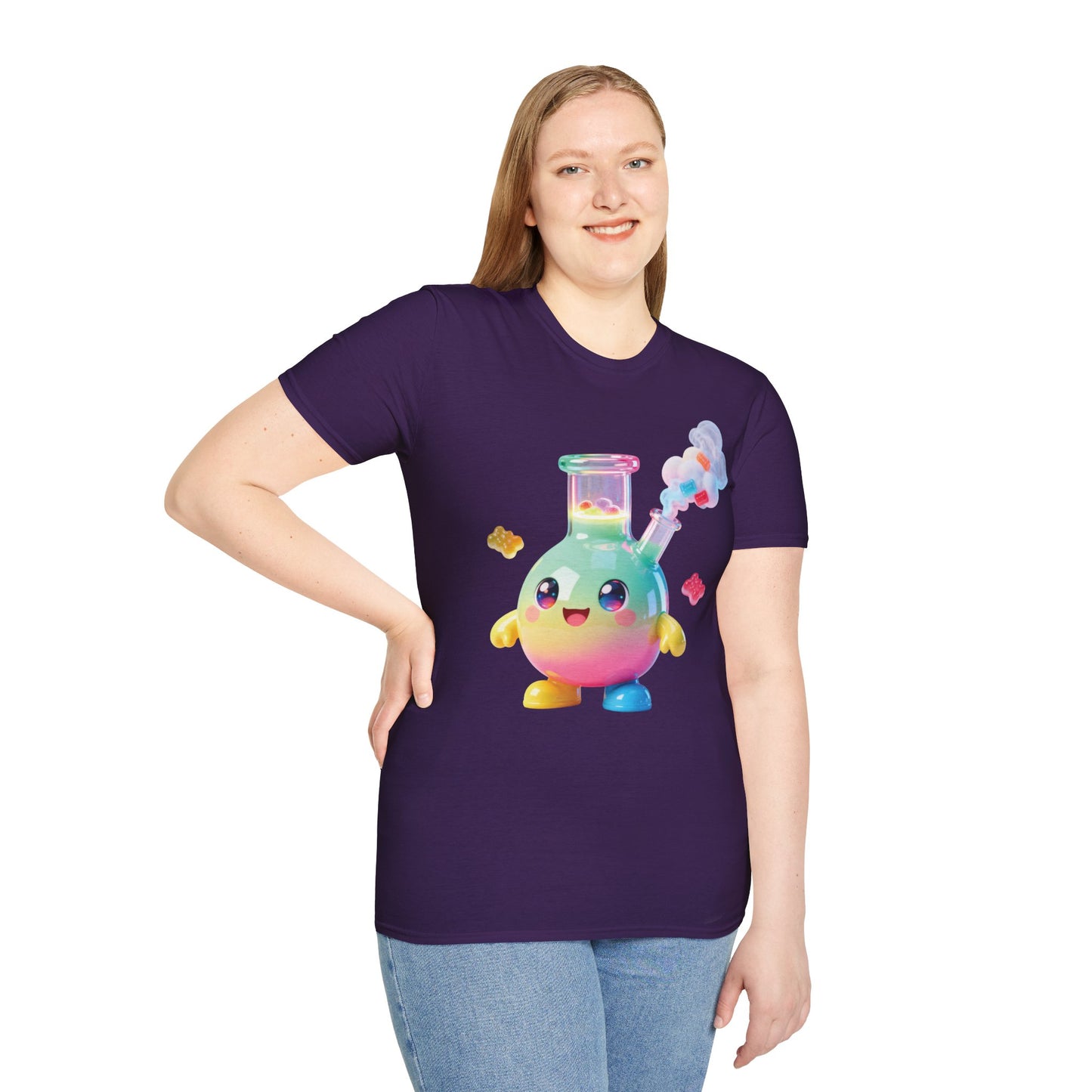 Kawaii Rainbow Bong Tee — Cute Colorful Character T-Shirt
