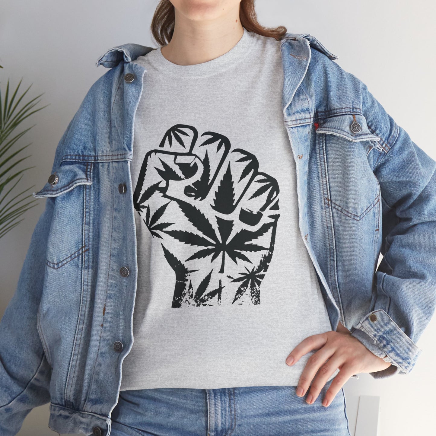 420 Fist T-Shirt — Green Leaf Power Tee