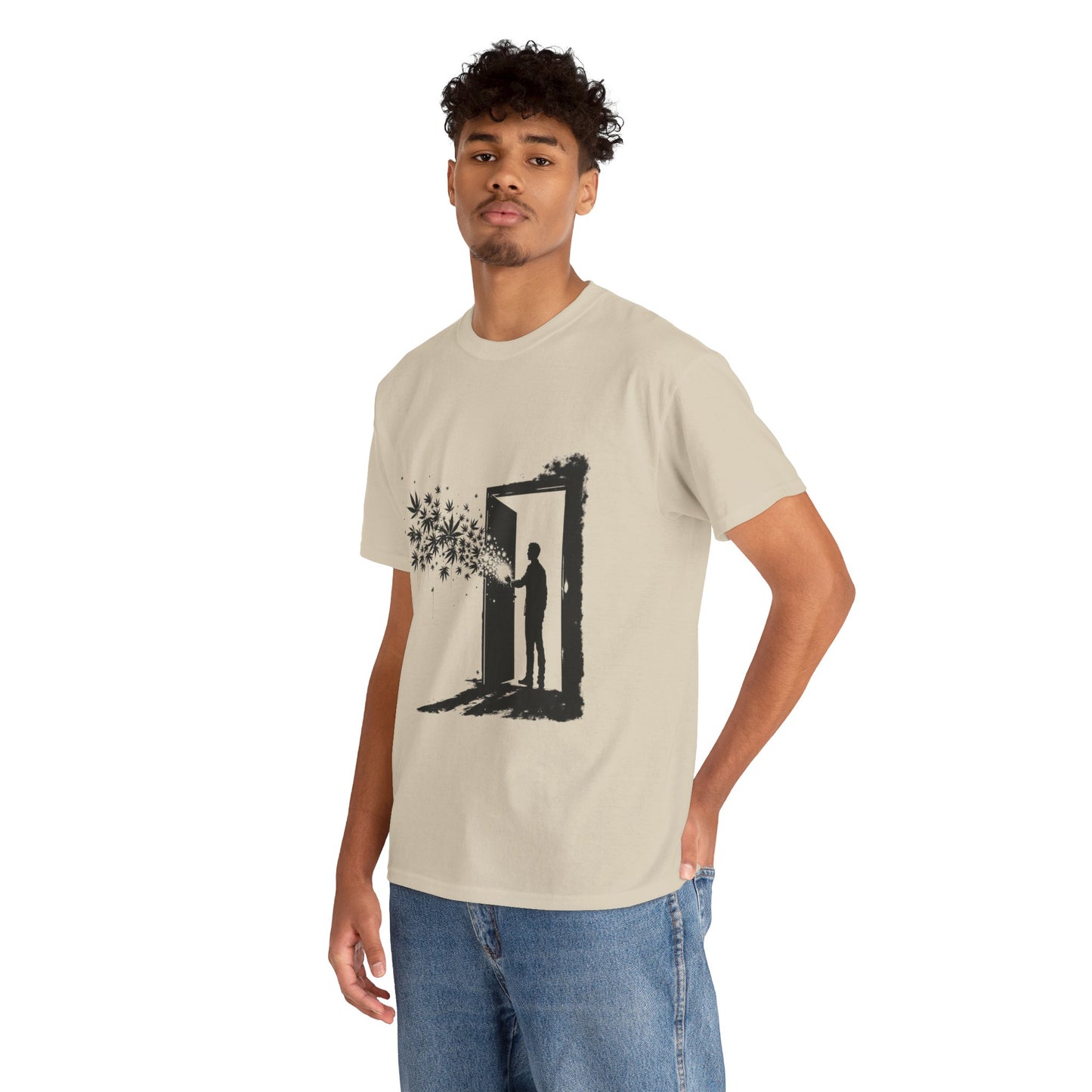 Dream Portal T‑Shirt — Silhouette Doorway with Stars Graphic