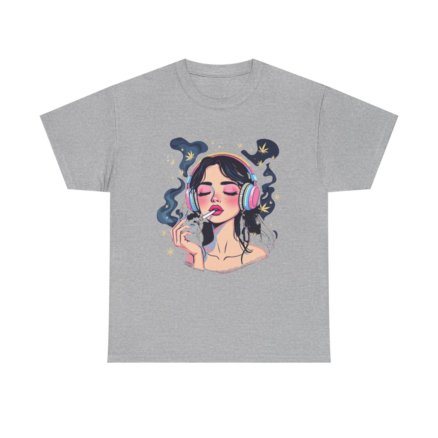 Music Lover Tee — Dreamy Girl with Headphones Graphic T‑Shirt