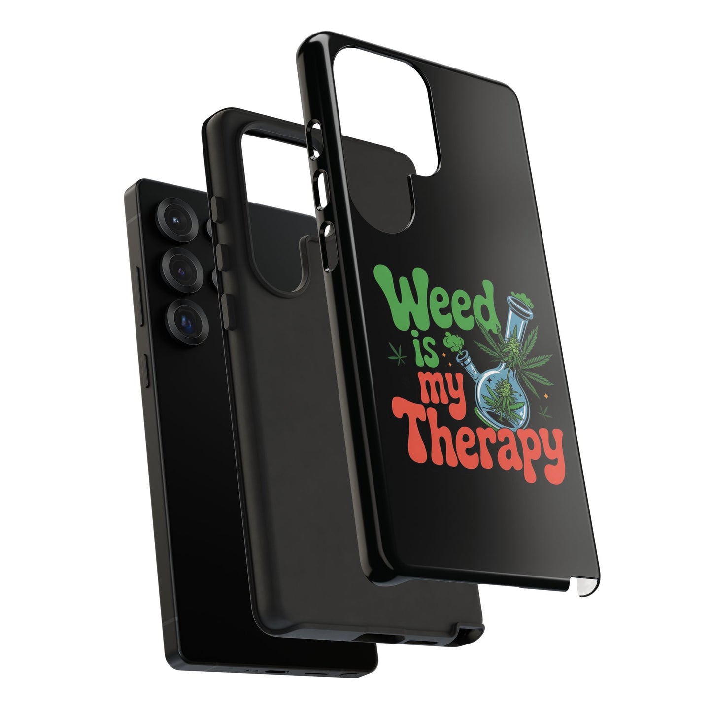 Phone Case — "Weed Is My Therapy" Retro Cannabis Design