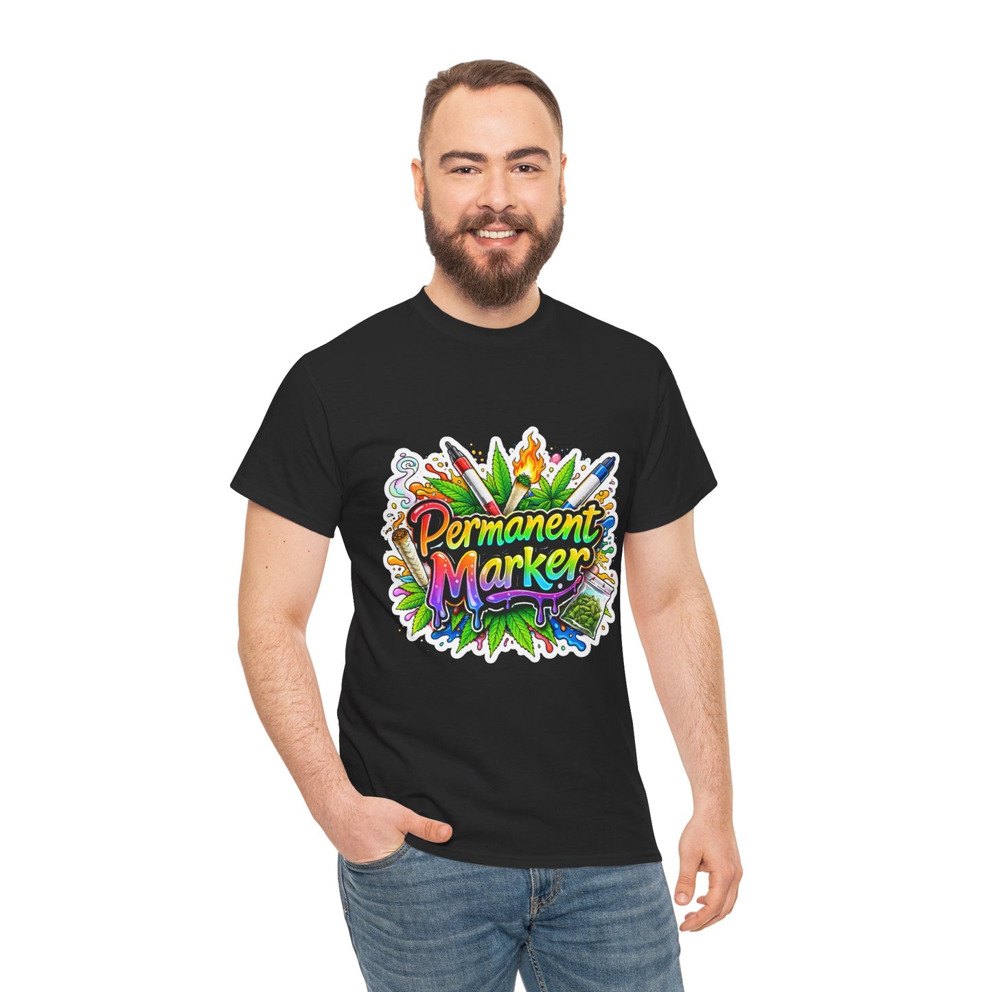Permanent Marker Graphic Tee - Colorful Retro Art Shirt