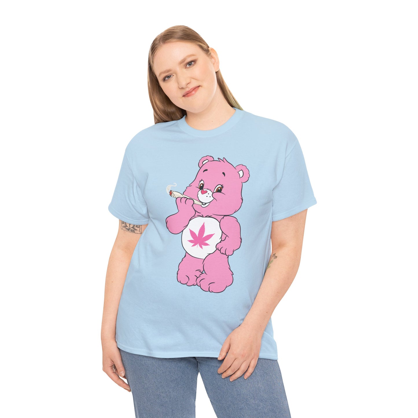 Pink 420 Bear T‑Shirt — Cute Stoner Graphic Tee